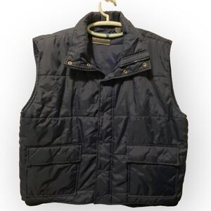 David Taylor Vest Mens Size XL Snaps & Zipper Blue Pockets‎